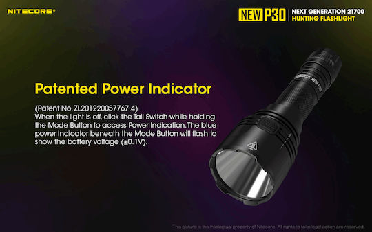 NiteCore LED IP68 с Максимална Яркост 1000лм P30 Черен