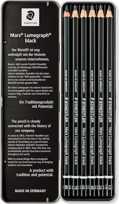 Staedtler Mars Lumograph Σετ 6 Μολύβια Μαύρα