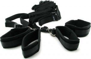 Pipedream Fetish Fantasy Series - Bed Bindings Restraint Σετ για Δέσιμο στο Κρεβάτι σε Μαύρο Χρώμα