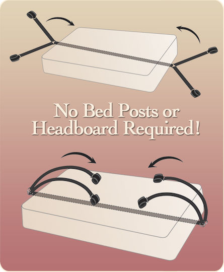 Pipedream Fetish Fantasy Series - Bed Bindings Restraint Σετ για Δέσιμο στο Κρεβάτι σε Μαύρο Χρώμα