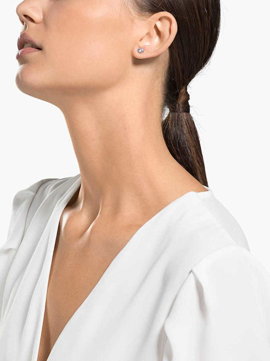 Swarovski Attract Round Pierced Earrings with Stones