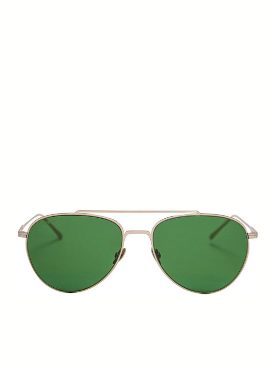 Lacoste Sunglasses Χρυσά with Metal Frame & Green Lens Lacoste Sunglasses Χρυσά with Metal Frame & Green Lens