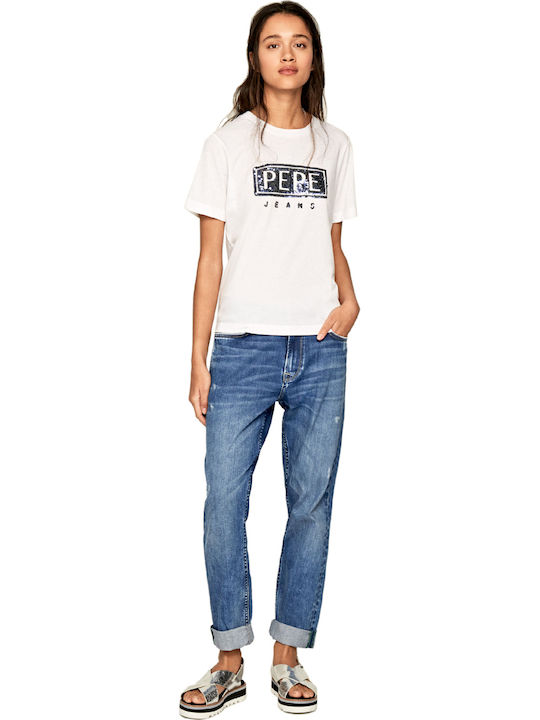 Pepe Jeans Charis Logo Femeie Tricou Alb optic