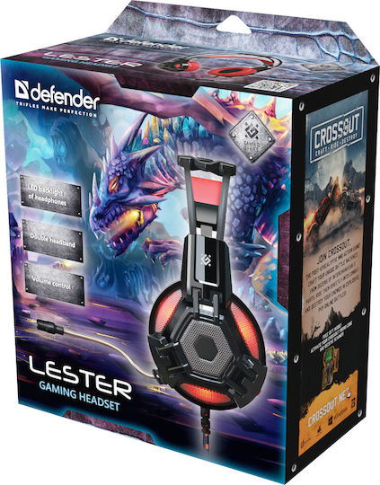 Defender Lester Über Ohr Gaming-Headset mit Verbindung 2x3,5mm / USB Rot