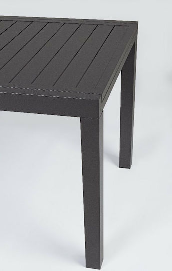 Masa pentru spații exterioare Aluminiu Extensibil Hilde Gri 140(+70)x77x75buc