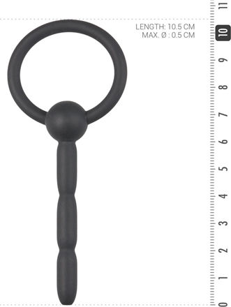 Sinner Gear Ribbed Hollow Penis Plug Spreizer in Schwarz Farbe