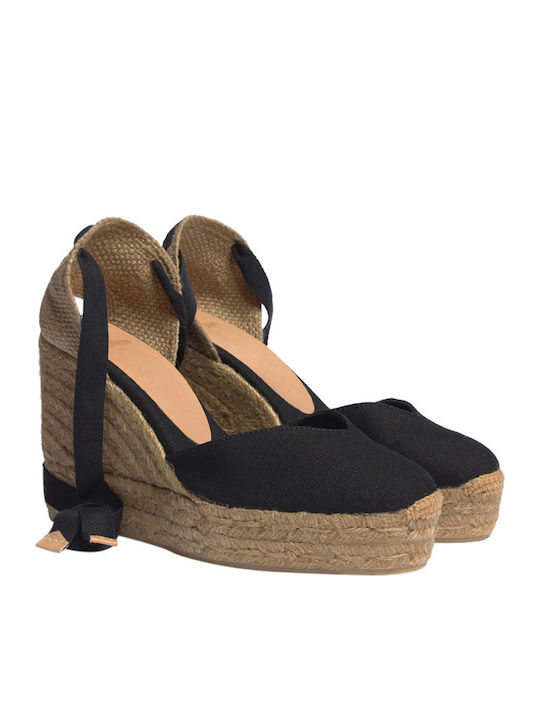 Castaner Chiara Women's Platform Espadrilles Black 021458-100