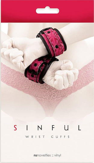 Ns Novelties Sinful Wrist Cuffs Handcuffs in Pink Color