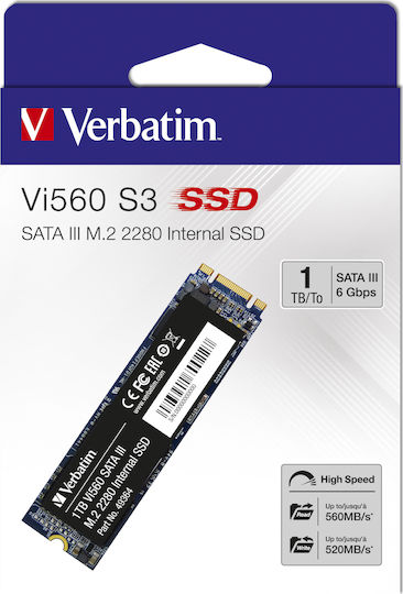 Verbatim Vi560 S3 SSD 1TB τύπου M.2 με σύνδεση SATA III 49364