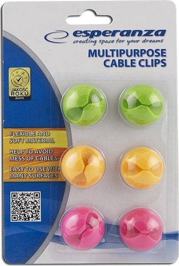Esperanza EBA101M Cable Clips 6pcs Multicolour