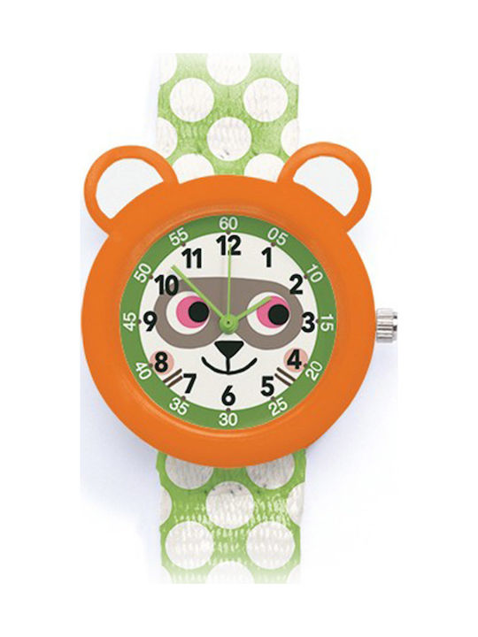 Djeco Kids Analog Watch with Fabric Strap Green