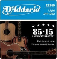 Daddario Set of Bronze Strings for Acoustic Guitar 85/15 Light 11 - 52"