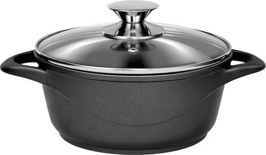 Smile Aluminum Pots Set Black with Non-stick Interior Coating 4 Pieces