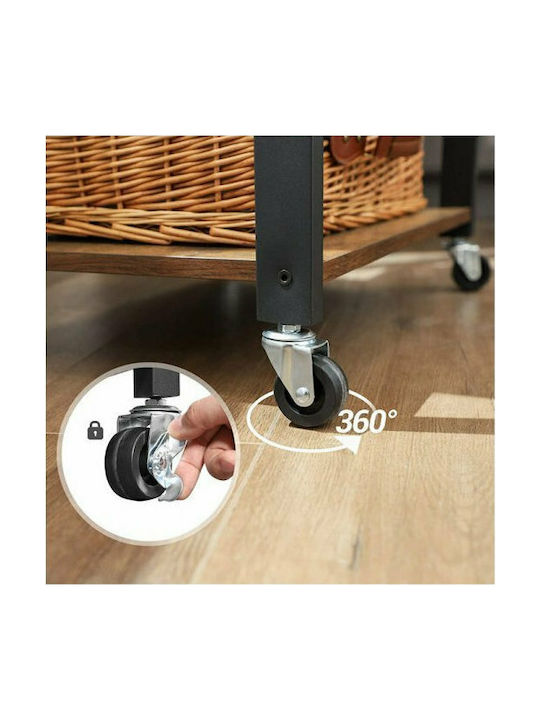 Vasagle Metal Kitchen Trolley 3 Tiers Black 60x40x89cm