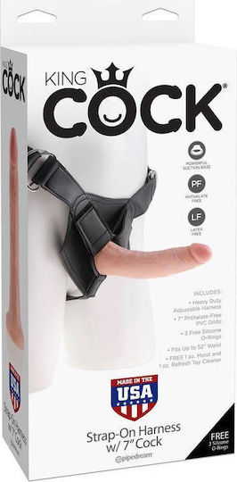 Pipedream King Cock Strap-on Harness Арсенал с Единично Дилдо 18см в Телесен цвят
