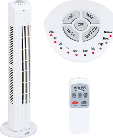 Adler AD-7319 Ανεμιστήρας Πύργος 40W Λευκός