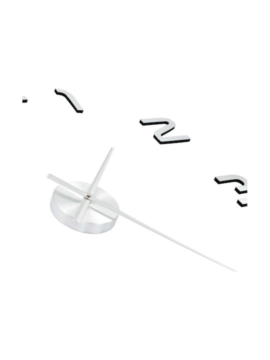 vidaXL 3D Wall Clock Sticker Mirror Silver Ø100cm