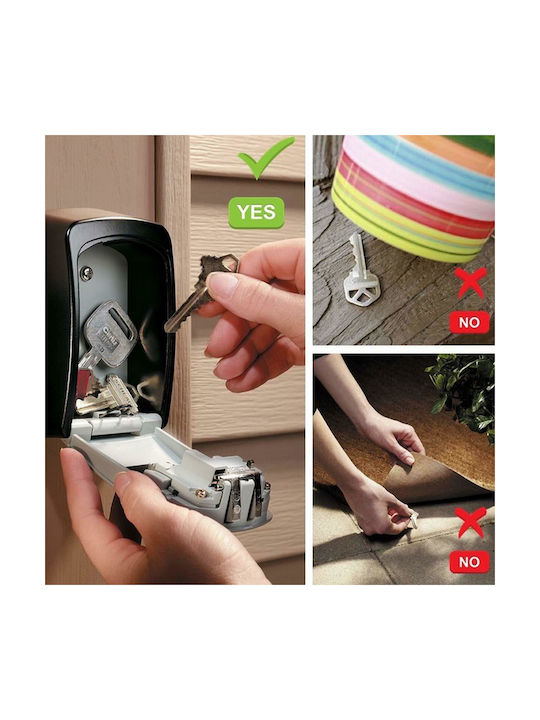 Master Lock Стенен Монтаж Ключодържател с Комбинация Металик с Клавиатура 8.5x6.1x5.2см