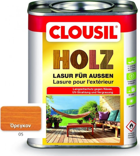 Clou Clousil Holz Пропитка На база разтворител 05 Орегон 5лт