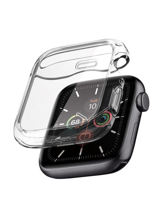 Spigen Ultra Hybrid Silicone Case with Glass in Transparent color for Apple Watch 44mm