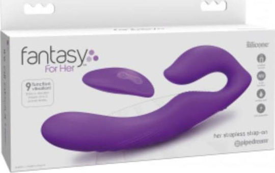 Pipedream Fantasy For Her Her Ultimate Strapless Strap-On Без презрамки Страп-он с Дилдо с вибрация в Лилав цвят