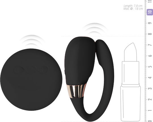 Lelo Tiani 3 Mini Δονητής για Ζευγάρια με Απομακρυσμένο Έλεγχο 7.8cm Μαύρος