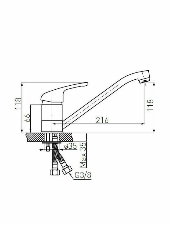 Ferro Freya Kitchen Faucet Counter Granite Sand