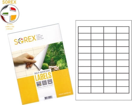 Sorex 4000 Αυτοκόλλητες Ετικέτες Α4 Ορθογώνιες 48.5x25.4mm