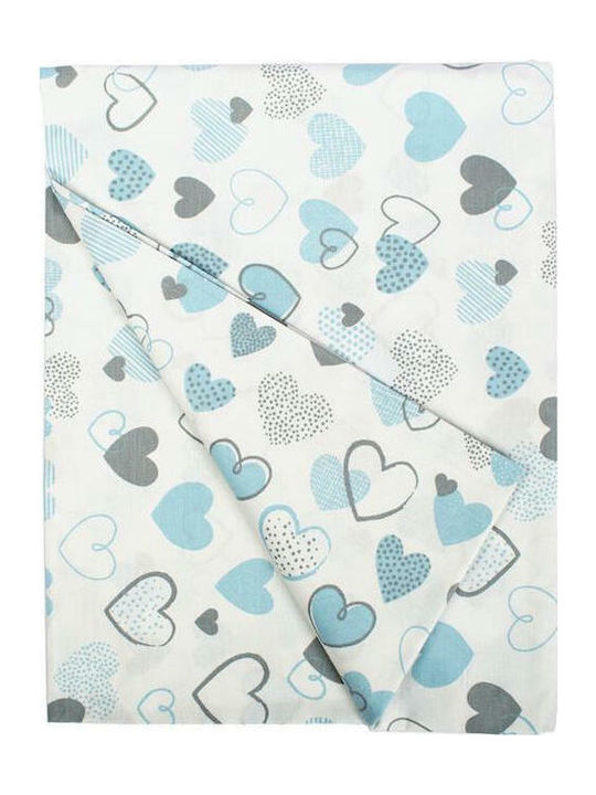 Dimcol Hearts Cotton Swaddle Wrap Light Blue 80x80cm.