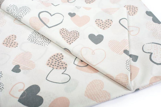 Dimcol Hearts Cotton Swaddle Wrap Pink 80x80cm.
