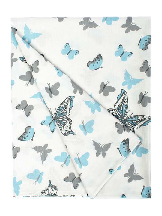 Dimcol Cotton Swaddle Blanket Butterfly Sky Blue 80x80cm 1914513607205682