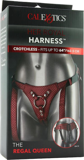 Calexotics Her Royal Harness Crotchless Regal Queen Harness σε Κόκκινο Χρώμα