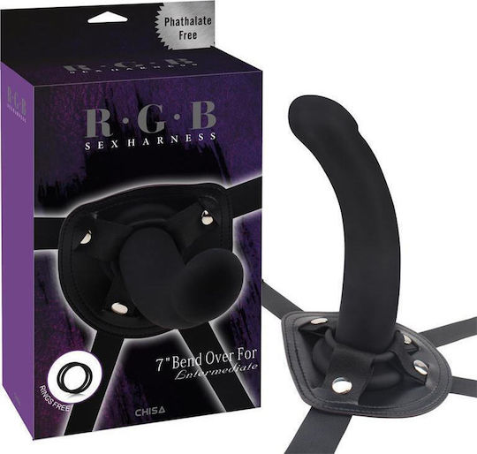 Chisa Novelties Bend Over For Intermediate Harnașament cu Dildo 18cm în Culoare Negru