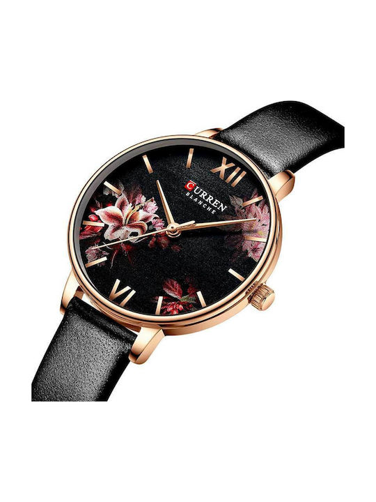 Curren Women's Watch with Leather Strap Multi/Black