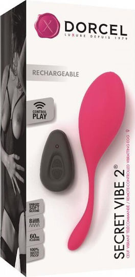 Dorcel Vibrating Egg Secret Vibe 2 Δονητής Egg με Απομακρυσμένο Έλεγχο 14.5cm Ροζ