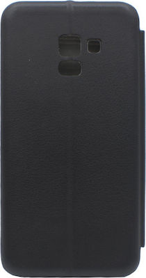 Forcell A5 2018 A8 2018 Synthetic Leather Book Black (Galaxy A8 2018)