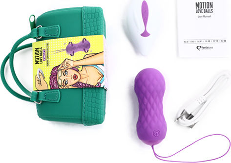 Feelztoys Remote Controlled Motion Love Balls Twisty Vibrator Egg with Remote Control 8cm Purple