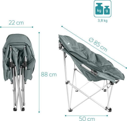 Navaris Moon Scaun De Plajă Gri 84x22x21cm