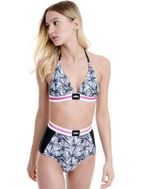 Bikini Slip Hohe Taille Schwarz