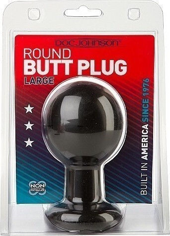 Doc Johnson Classic Round Butt Plugs Anal Plug Groß Black 12.1cm