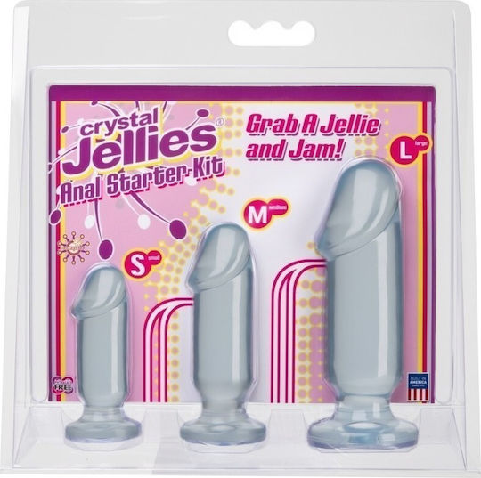 Doc Johnson Crystal Jellies Anal Starter Kit Dopuri Anale Module Transparente 3buc