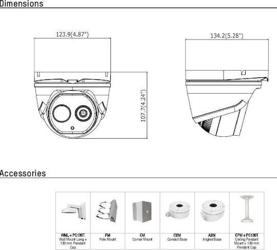 Hikvision DS-2TD1217-2/V1 IP Thermisch Überwachungskamera Full HD 1080p Wasserdicht mit Zwei-Wege-Kommunikation und Objektiv 1.8mm Wärmebild
