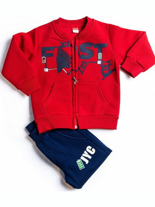 Joyce Kids Sweatpants Set Red 2pcs