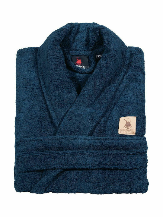 Greenwich Polo Club 2616 Collar Bathrobe Μπλε 380gr/m²