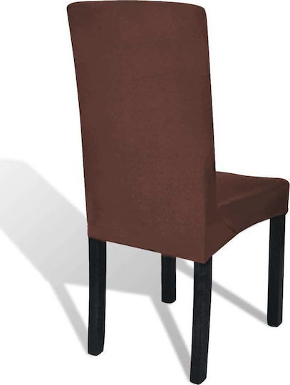 vidaXL Elastic Cover for Chair Brown 6pcs 131423