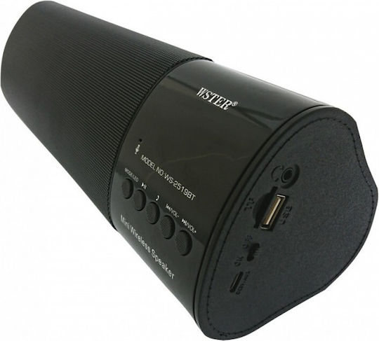 WSTER WS-2519BT Ηχείο Bluetooth 3W με Ραδιόφωνο και Διάρκεια Μπαταρίας έως 5 ώρες Black