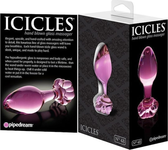 Pipedream Icicles Floral Πρωκτική Σφήνα No.48 Ροζ 8.9cm