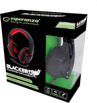 Esperanza Arrow Over Ear Gaming Headset με σύνδεση 2x3.5mm Κόκκινο