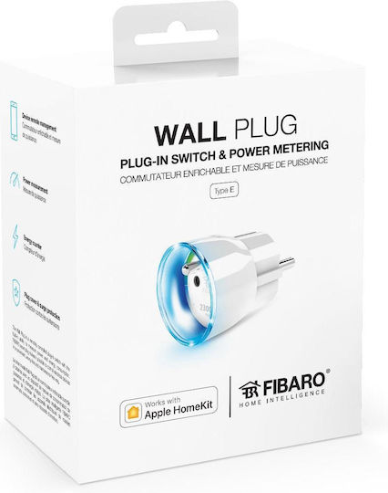 Fibaro Wall Plug Single Power Socket Wi-Fi Connected White