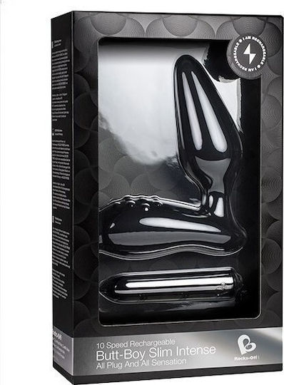 Rocks Off Butt Boy Slim Intense 10 Speed Πρωκτικός Δονητής Μαύρος 9.5cm